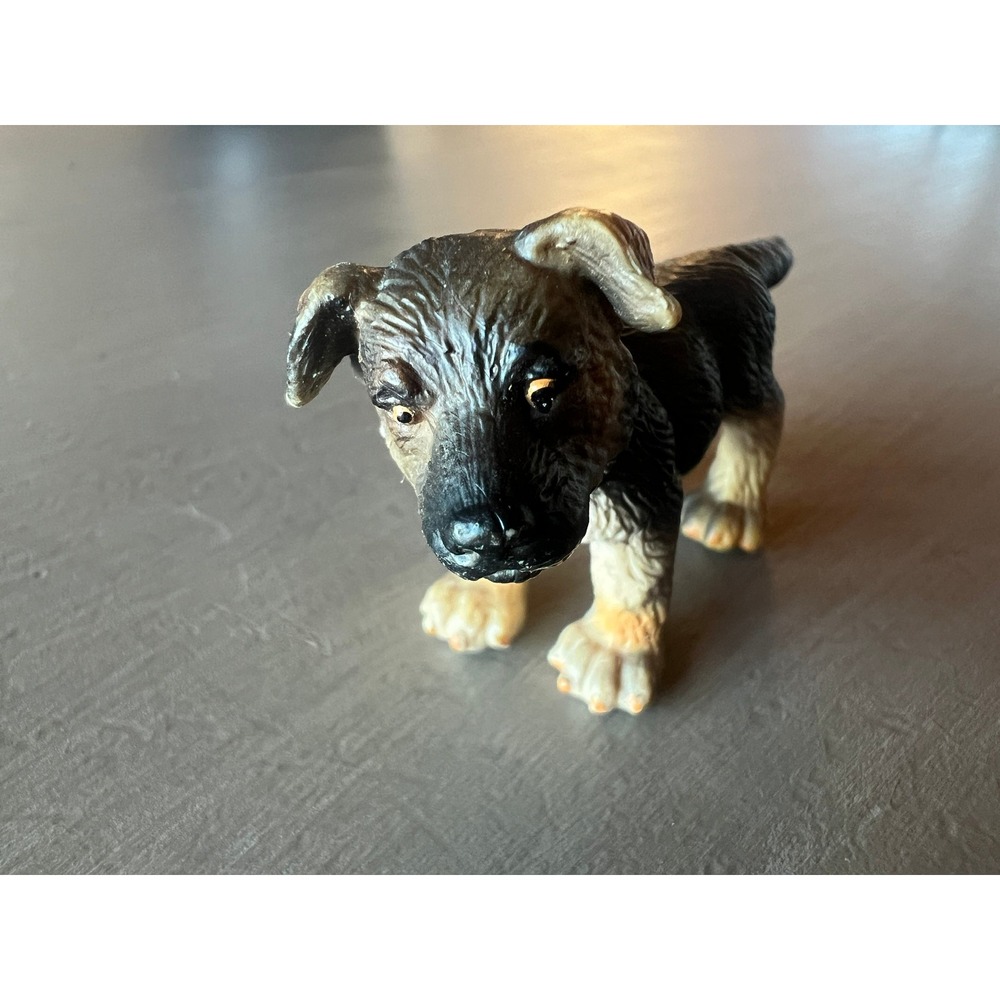 Schleich German Shepherd Puppy 2" Black Tan Realistic Dog Figurine Mini Toy
